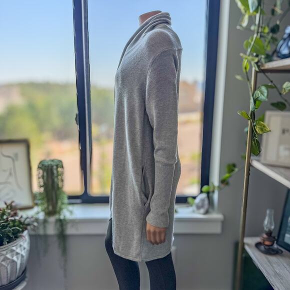 Leith, Open Front Stretchy Comfy Long Gray Cardigan, Women’s Size Medium - Picture 4 of 10